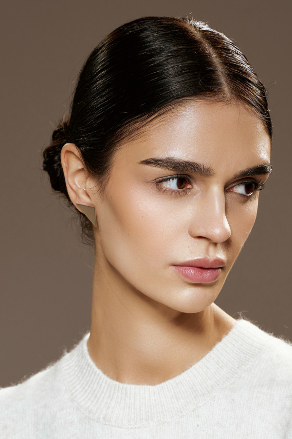 Minimalist stainless steel triangle earrings. 2