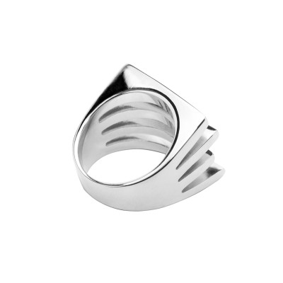 Modern stainless steel ring in silver color 2