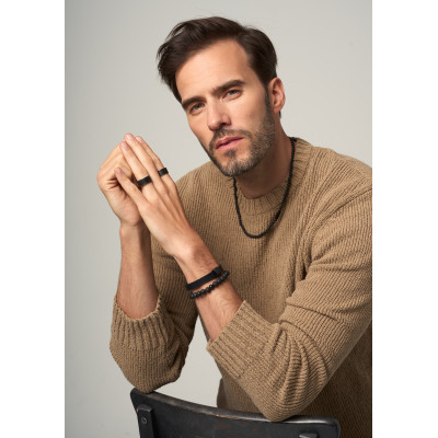 Men's matte black stainless steel ring 2