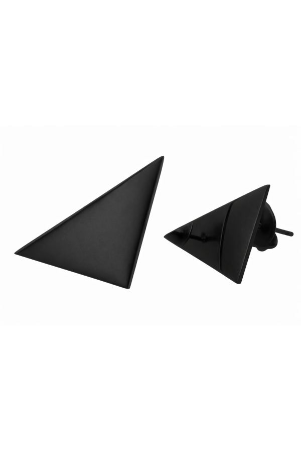 Minimalist stainless steel triangle earrings.