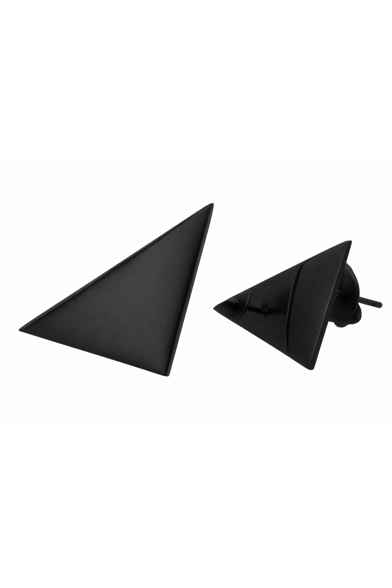 Minimalist stainless steel triangle earrings.