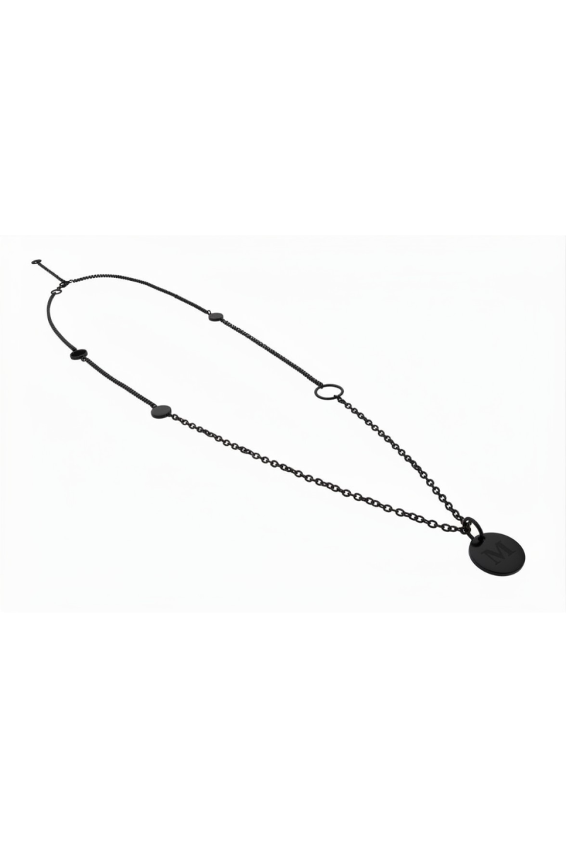 Long personalized initial necklace gold or silver | moora.eu