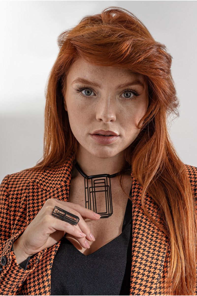 Large black matte stainless steel ring – minimalist modern jewelry