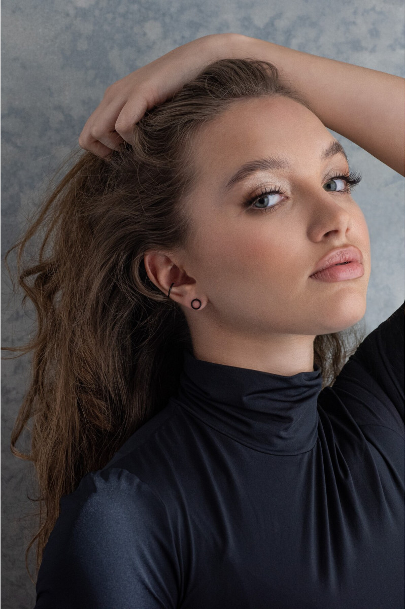 Matte black stainless steel hoop earrings – minimalist design