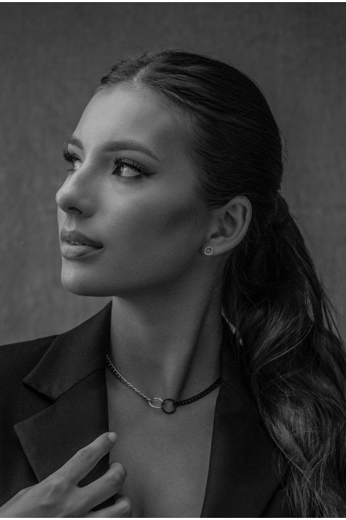 Silver and black stainless steel necklace – subtle style