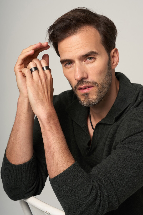 Men’s matte stainless steel ring with a simple, elegant satin finish. 2