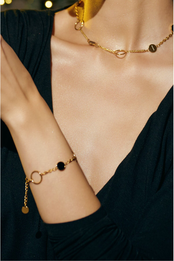 Stainless steel anklet with charms 2