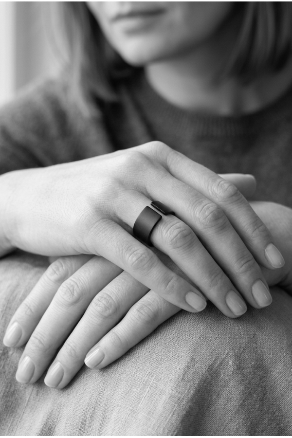 Black stainless steel ring 2