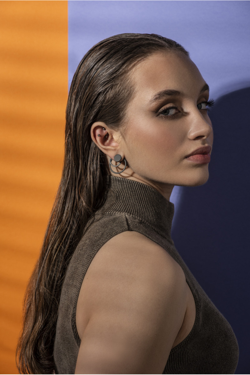 3-in-1 matte black stainless steel earring set | moora.eu