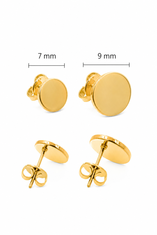 Gold-tone disc stud earrings