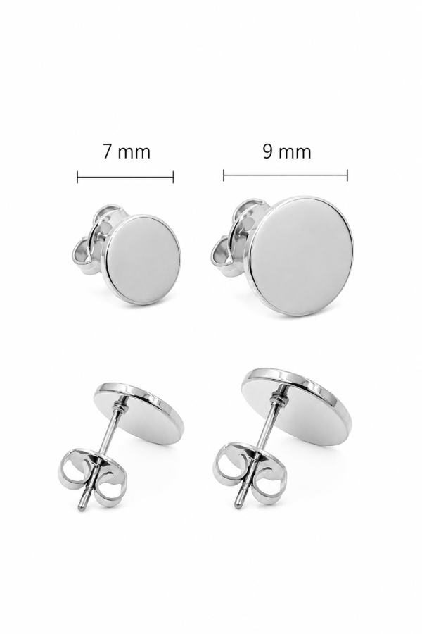 Silver-tone disc stud earrings