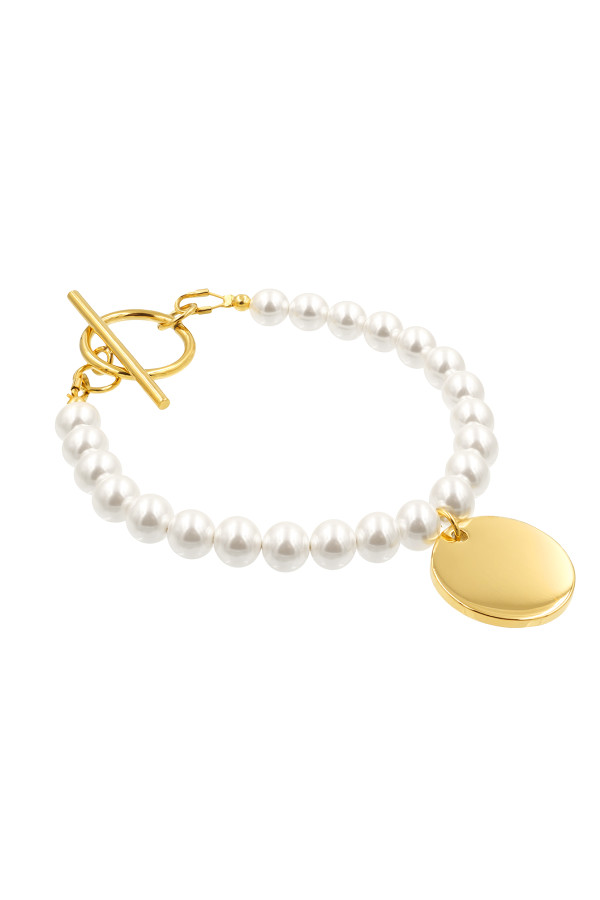 Engraved shell pearl bracelet | moora