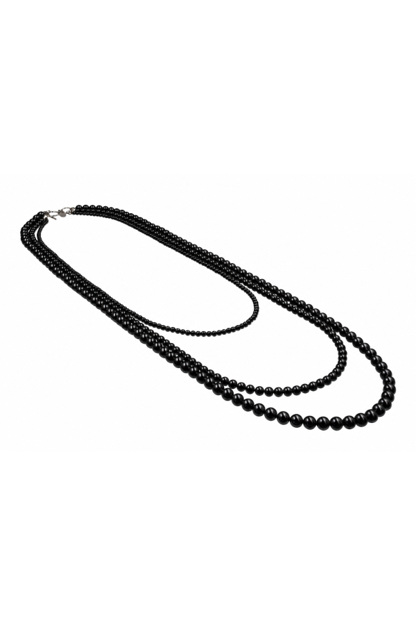 A long onyx necklace