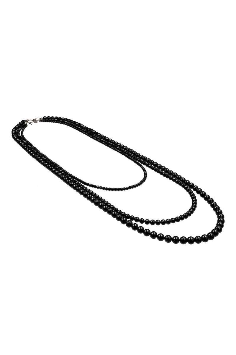 A long onyx necklace