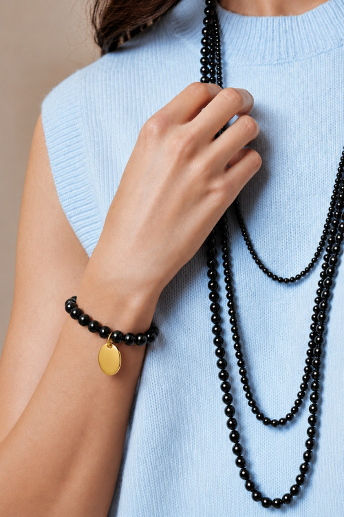 8 mm onyx bracelet with engraving | moora.pl