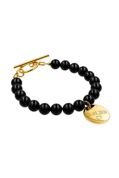 8 mm onyx bracelet with engraving | moora.pl
