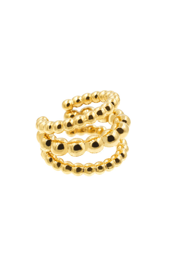Earring made from gold-plated stainless steel beads