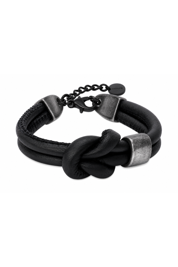 Leather bracelet with matte elements - modern minimalist | moora.eu