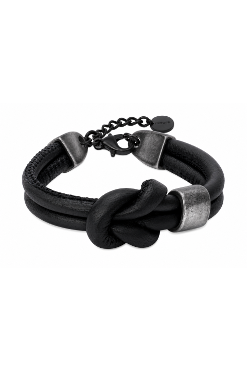 Leather bracelet with matte elements - modern minimalist | moora.eu