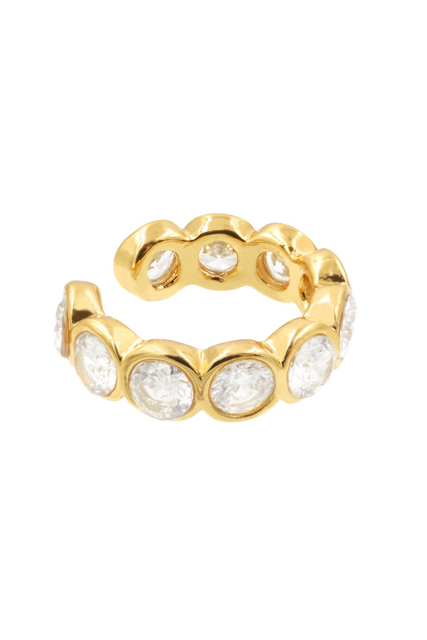 Gold-plated earring with cubic zirconia | moora.eu