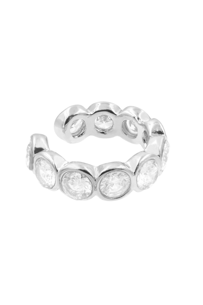 Stainless steel earring with cubic zirconia