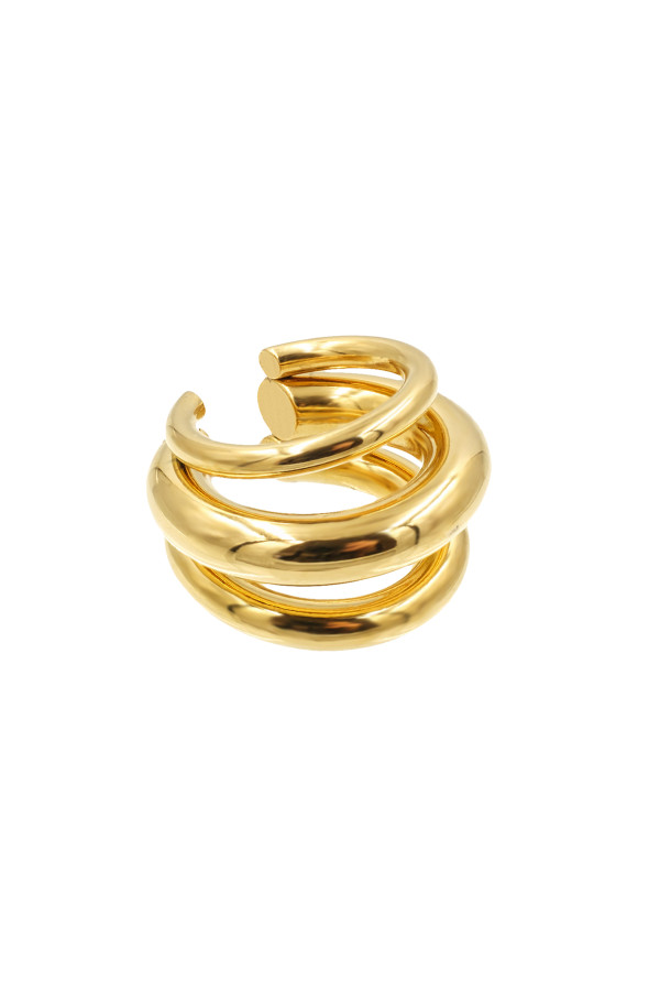 Trio ear cuff in gold-plated stainless steel