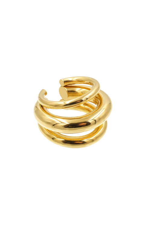 Trio ear cuff in gold-plated stainless steel