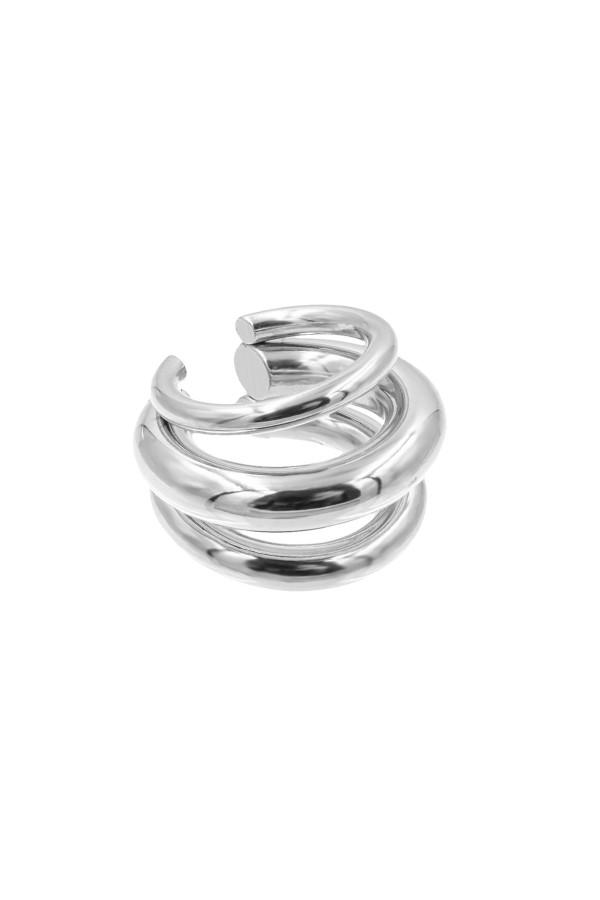 Trio earpiece in silver stainless steel | moora.eu