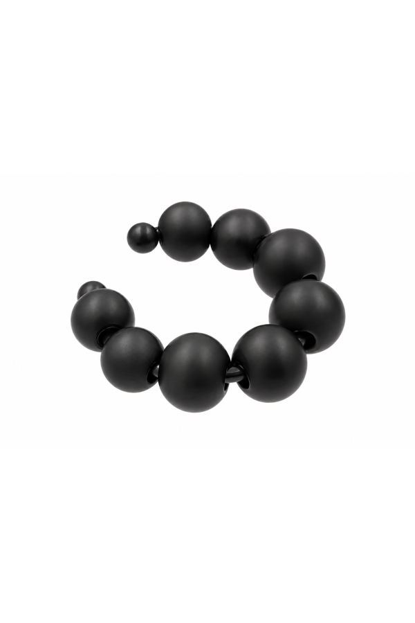 Earring with beads made of matt black stainless steel