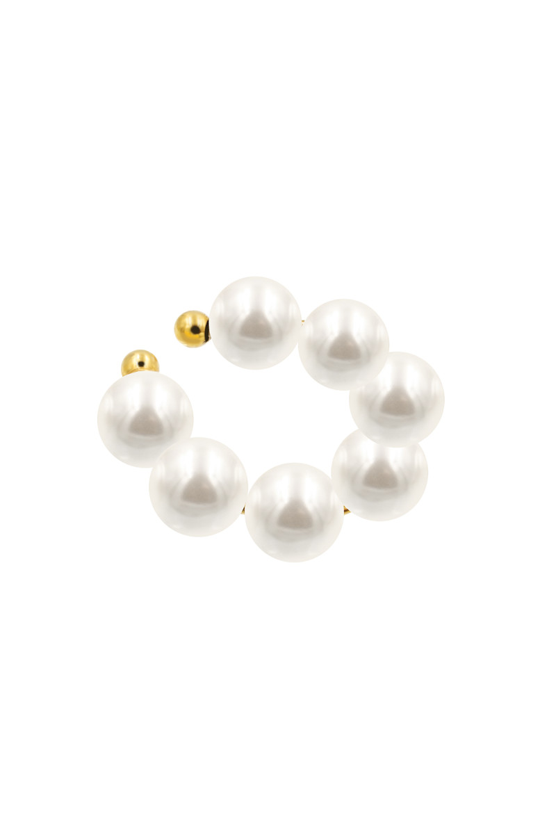 Gold-plated earring with shell pearls | moora.eu