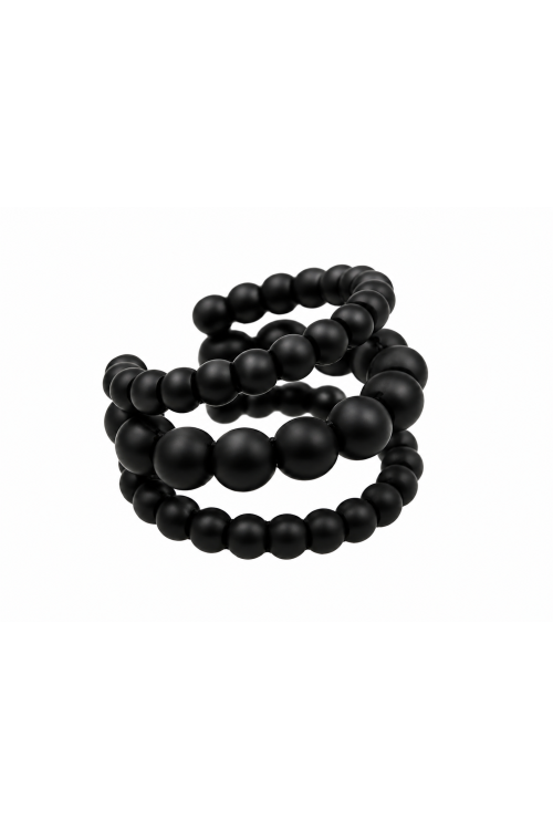 Black stainless steel bead earring