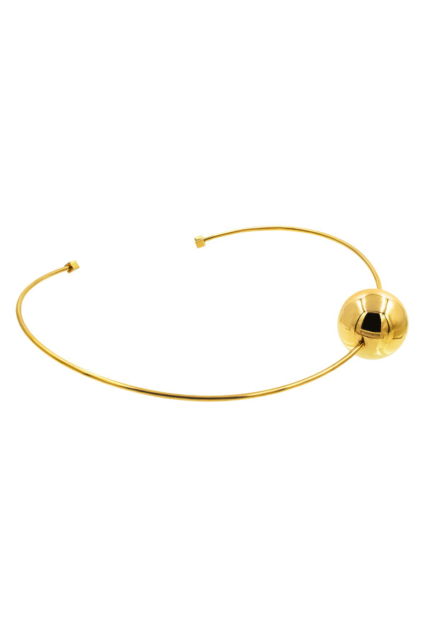 Gold-plated choker with a large ball