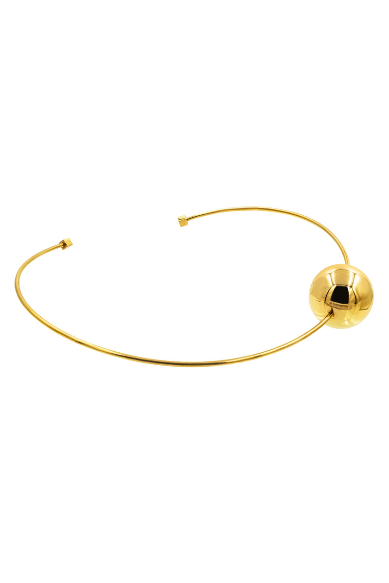Gold-plated choker with a large ball