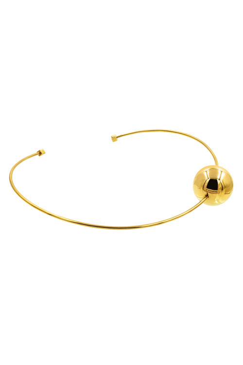 Gold-plated choker with a large ball