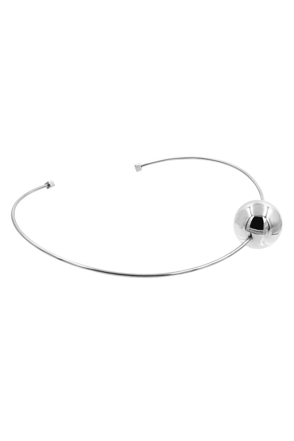 Stainless steel choker with a large ball