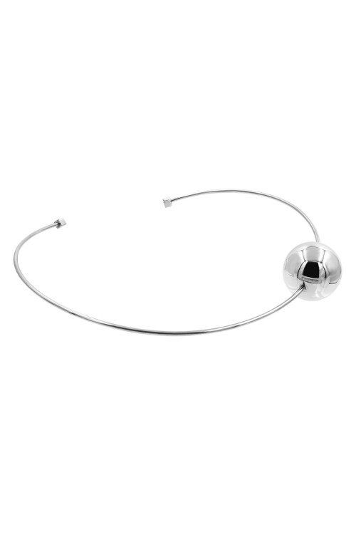 Stainless steel choker with a large ball