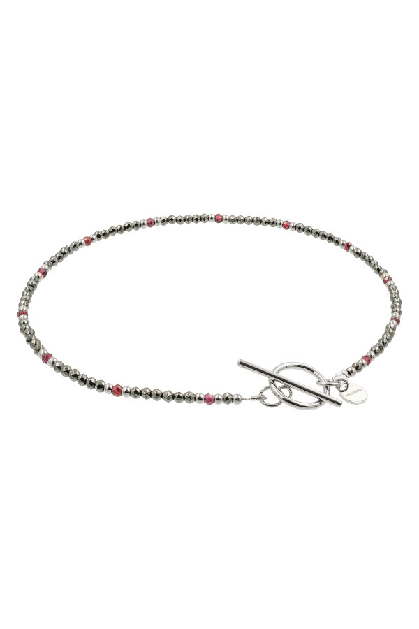 moora necklace with hematite and garnet