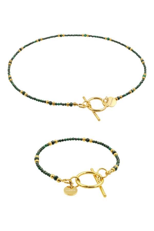 Komplet MALACHITE GLOW - naszyjnik i bransoletka